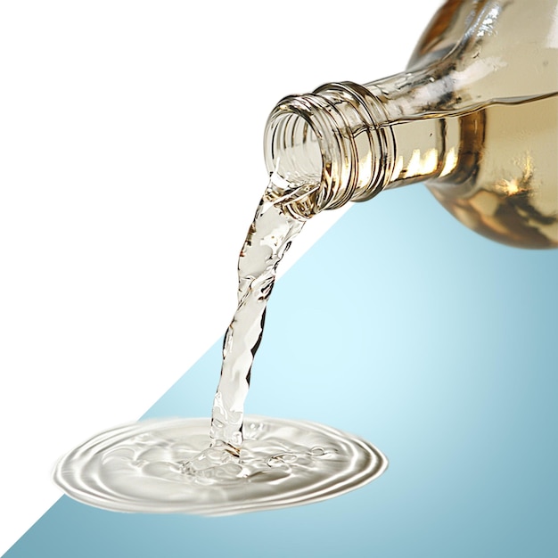 Vertiendo agua de una botella de cristal
