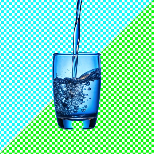 vertiendo agua sobre un fondo transparente