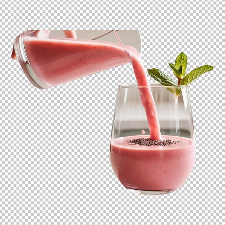 PSD vertiendo un vaso de deleite rosado