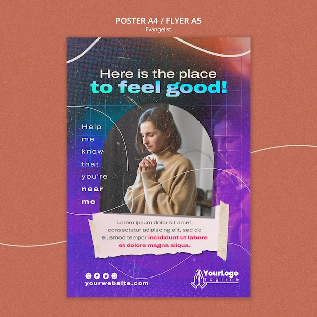 Vertikale Plakatvorlage für den Glauben des Evangelisten
