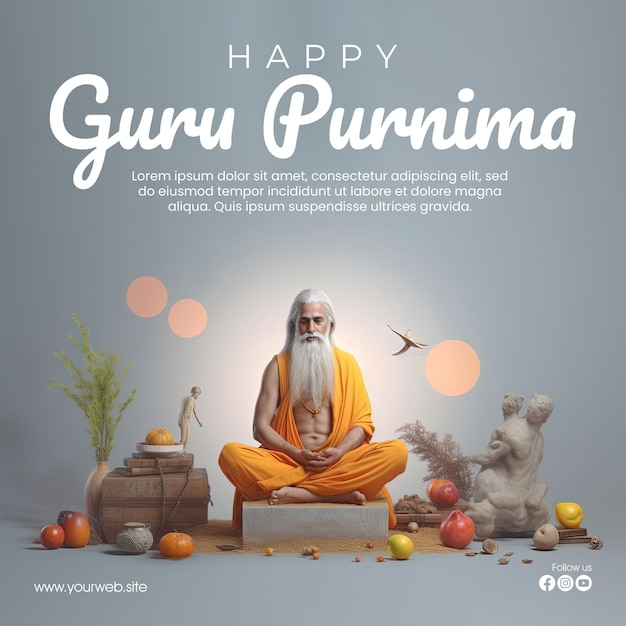 Vertikale plakatvorlage für guru purnima