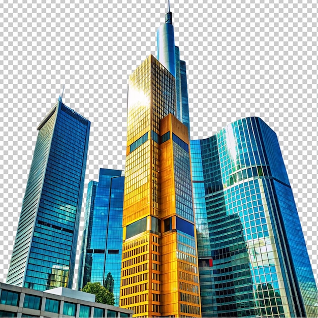 Vertikale Sicht auf einen Wolkenkratzer in Frankfurt png