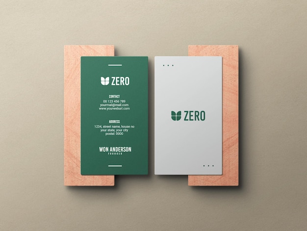 Vertikale Visitenkarten-Mockup
