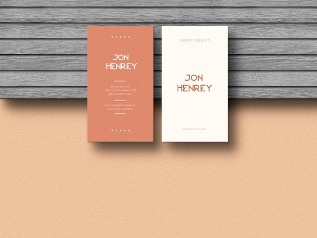 Vertikale Visitenkarten-Mockup