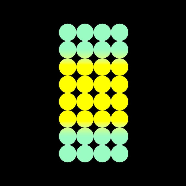 Vertikaler Stapel farbiger Punkte mit Gradient-Effekt