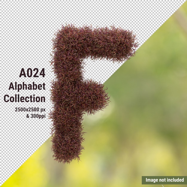 Vertikales Alphabet des roten Gartenbaums und der grünen, weißen Blätter