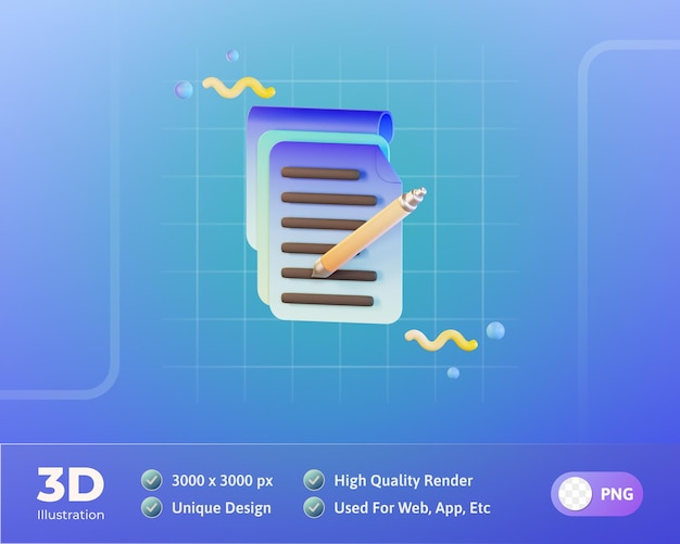 Vertragsdateien 3D-Illustration
