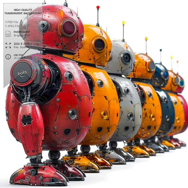 Verwendung von Software-Robotern oder -Bots zur Automatisierung wiederholter Aufgaben auf transparentem Hintergrund