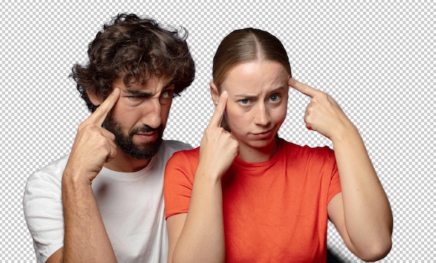 Verwirrt oder zweifelhaft fühlen, sich auf eine Idee konzentrieren, um den Raum auf der Seite zu kopieren