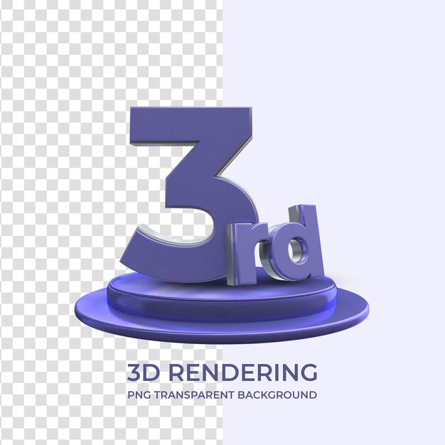 Very Peri 3rd Ranking en el escenario 3d rendering aislado fondo transparente