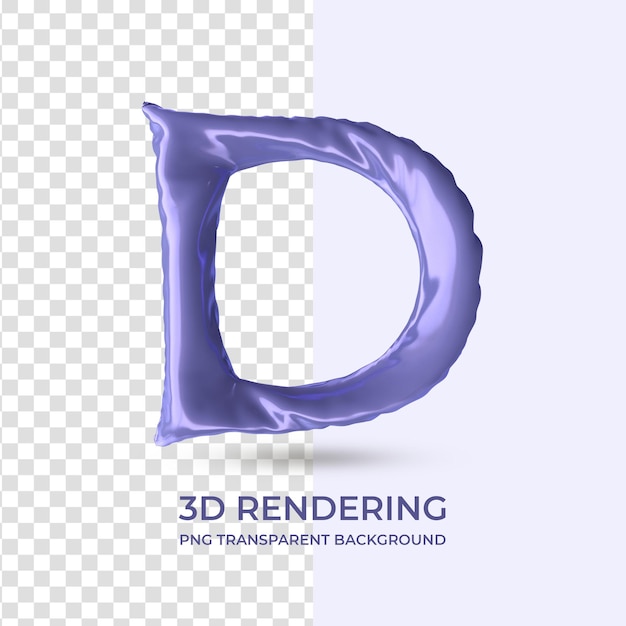 PSD very peri balloon text letra d renderizado 3d aislado fondo transparente