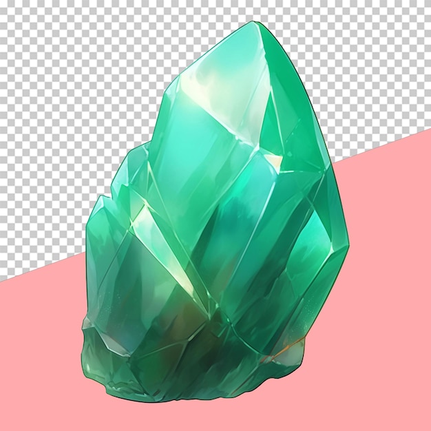 PSD verzaubertes smaragdkristallspiel, isoliertes objekt, transparenter hintergrund