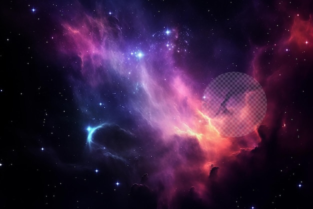 Vesmírná galaxie na průhledném pozadí