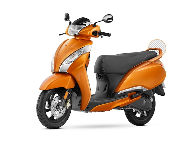 Vespa naranja india o scooty sobre fondo transparente