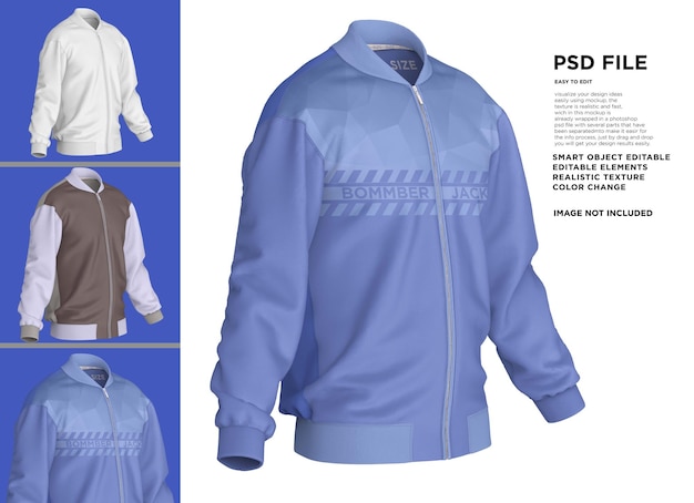 PSD une veste bleue avec le mot psd dessus