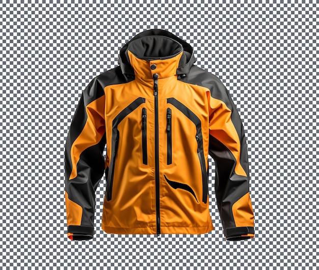 PSD une veste de manteau de pluie de moto isolée sur un fond transparent