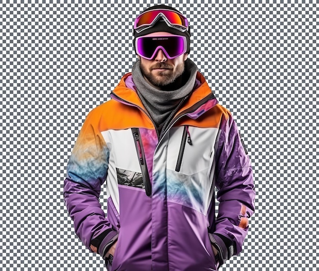 PSD veste de snowboard isolée sur fond transparent