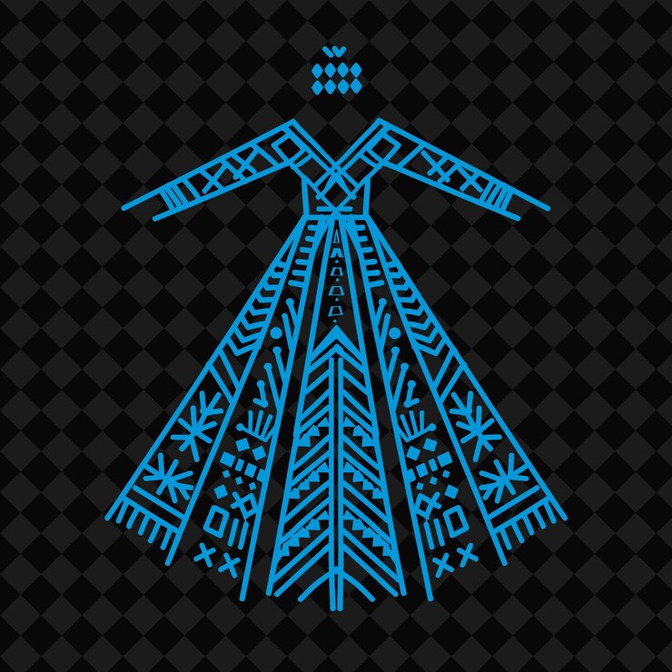 PSD vestido adelita con diseño abstracto vestido tradicional mexicano diseño vectorial de símbolos creativos de méxico