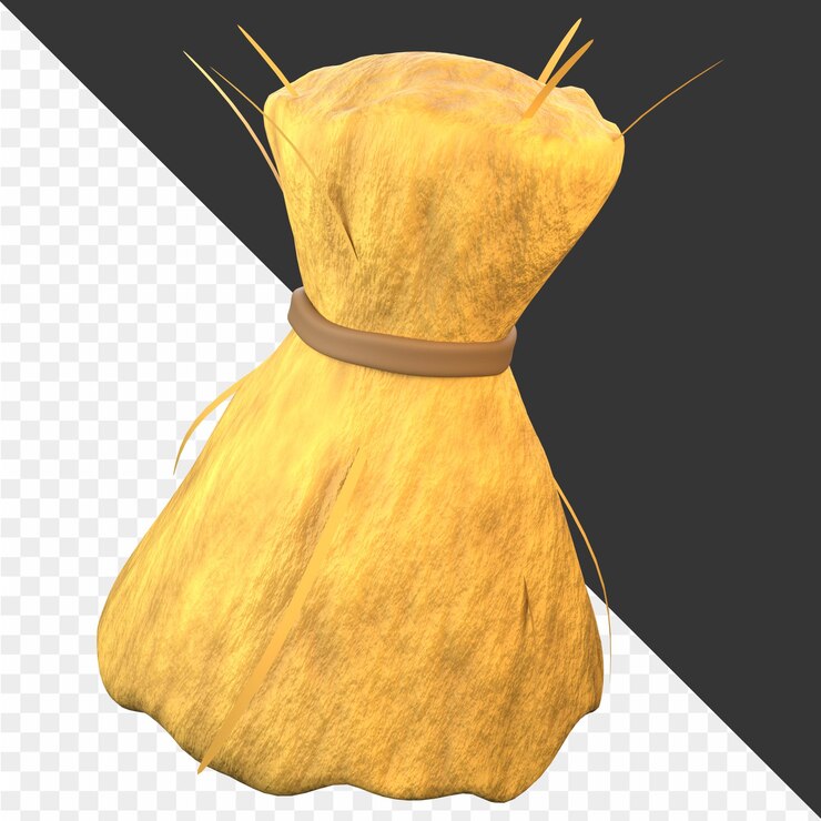 PSD vestido amarillo con un lazo en el frente