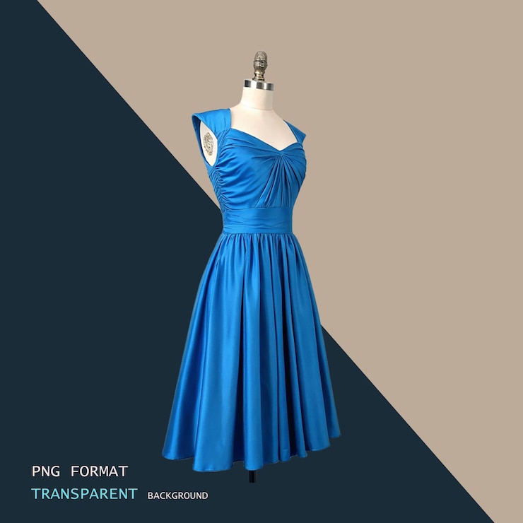 PSD vestido azul festivo para chica estilo princesa