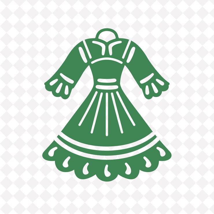 PSD vestido de china poblana con arte de línea vestido icónico representado con s diseño vectorial de símbolos creativos de méxico