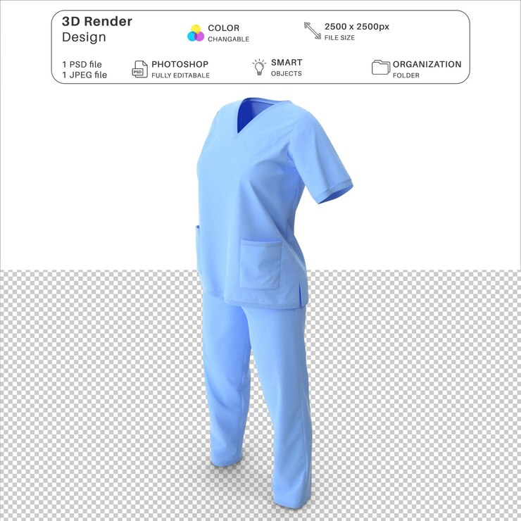 PSD vestido de cirujana en 3d modelo de archivo psd