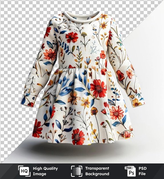 PSD vestido de crianças com flores em um gancho