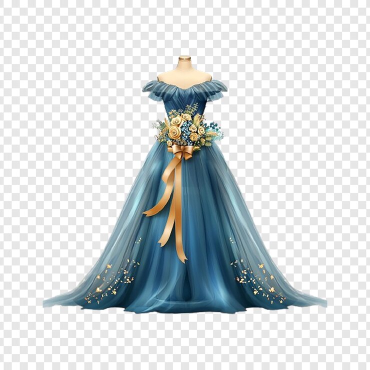 PSD vestido de noiva com saia longa e completa fundo branco d