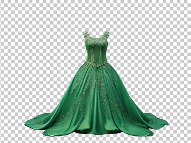 PSD vestido de princesa verde com contas