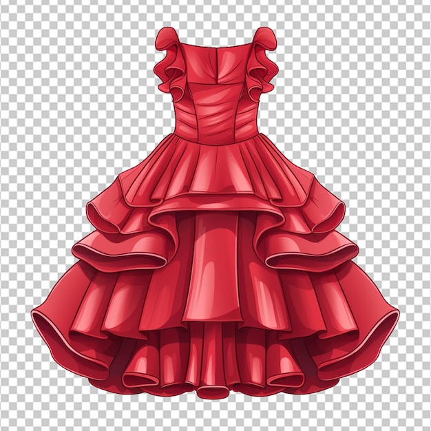 PSD vestido feminino babados moda esboço plano ilustração vetorial cad desenho técnico modelo de desenho plano maquete