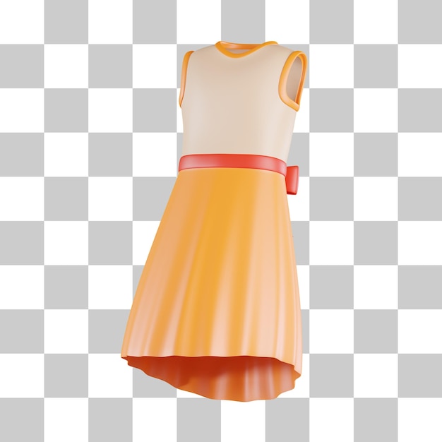 PSD vestido feminino ícone 3d