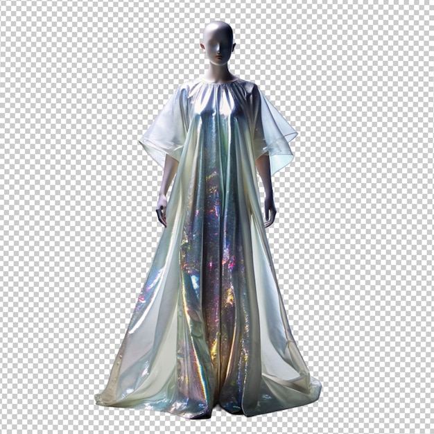 Vestido humano refletido em fundo transparente