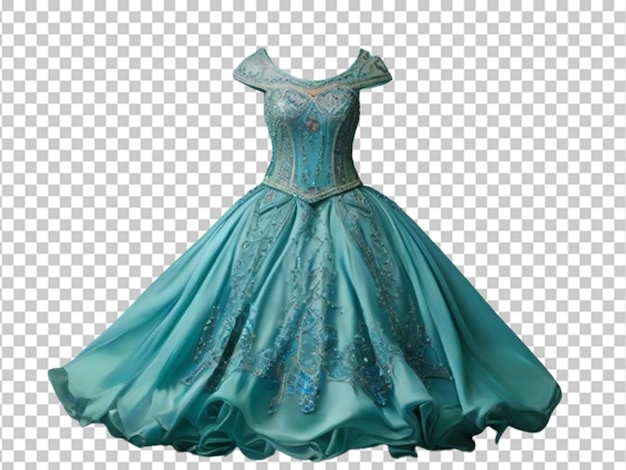 PSD vestido de princesa verde con cuentas