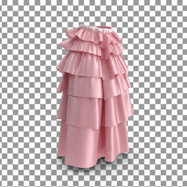 Vestido PSD 3D en un fondo aislado y transparente