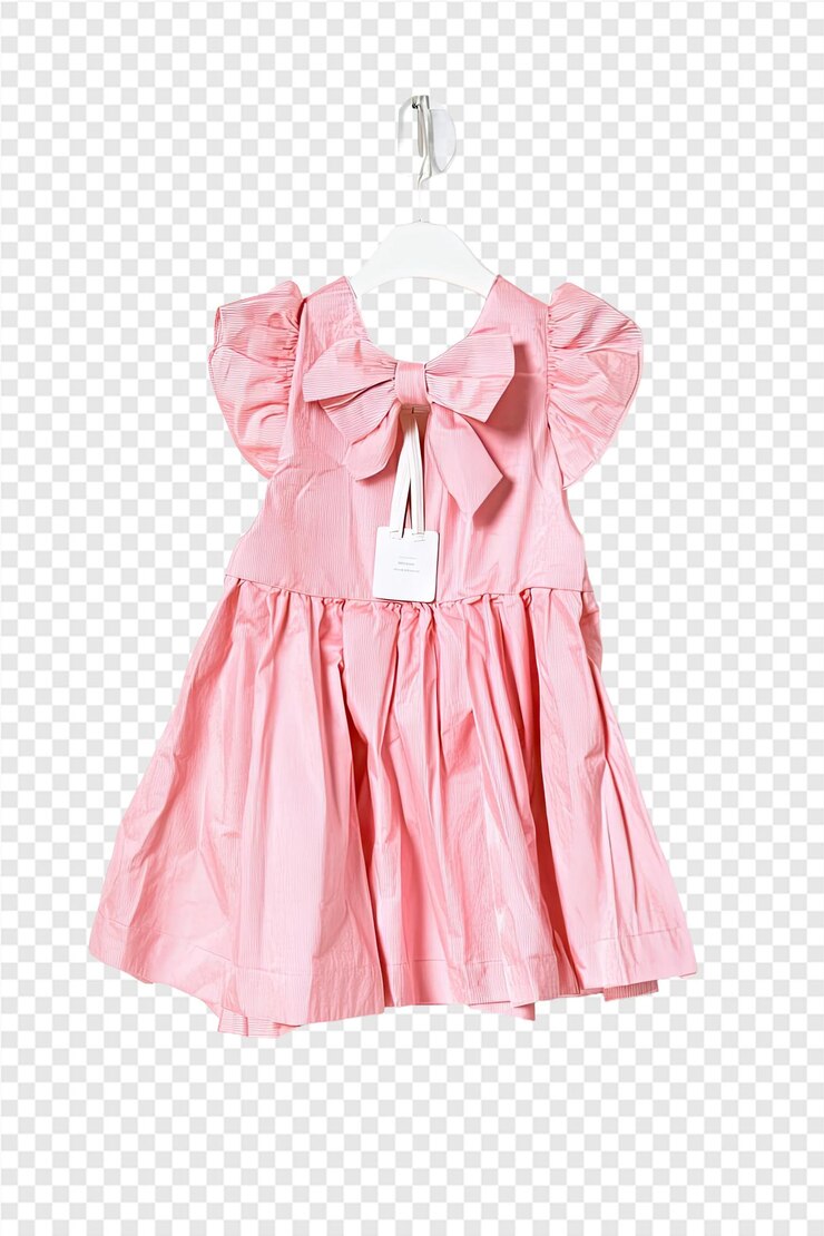 PSD vestido rosa con un lazo en él