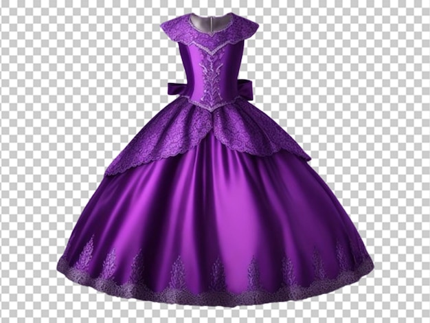 PSD vestido roxo com contas em fundo transparente