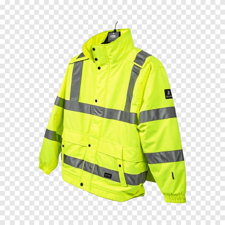 PSD vestido de trabajo amarillo de neón con chaqueta de seguridad de alta visibilidad 1