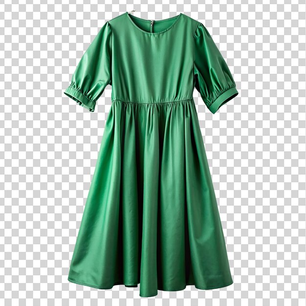 PSD vestido verde aislado sobre un fondo transparente