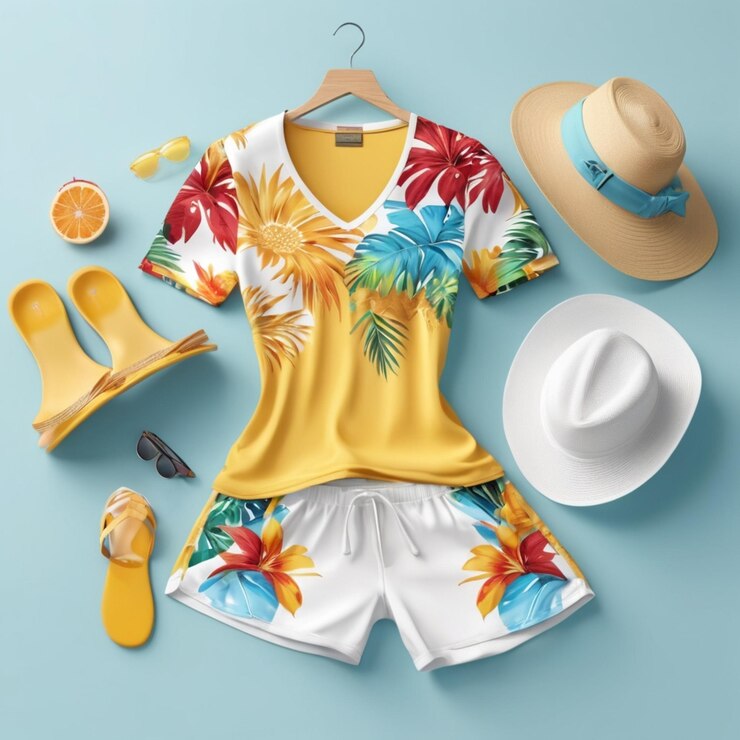 PSD vestidos de verano psd sobre un fondo blanco
