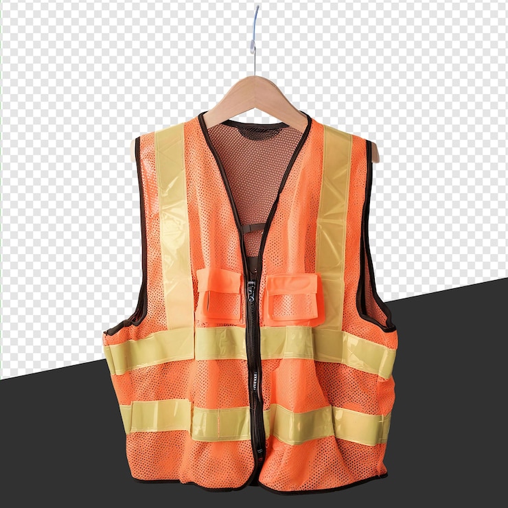 PSD vesto de seguridad para trabajadores de la construcción de fondo transparente png