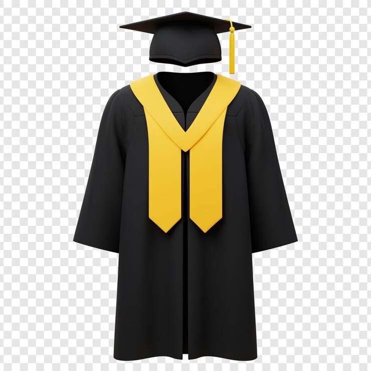 PSD vestuário de formatura e papel de argamassa render em fundo transparente