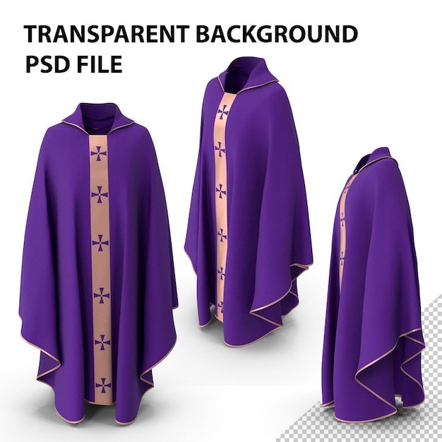 PSD vêtement liturgique robe pourpre png