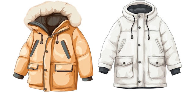 PSD vêtements d'hiver illustrés