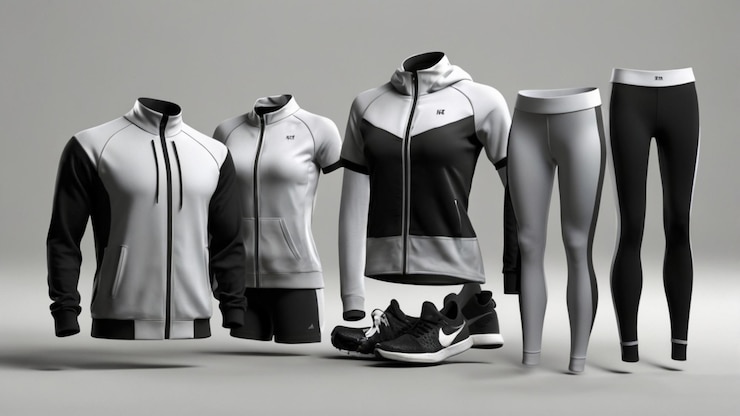 PSD vêtements de sport à fond transparent