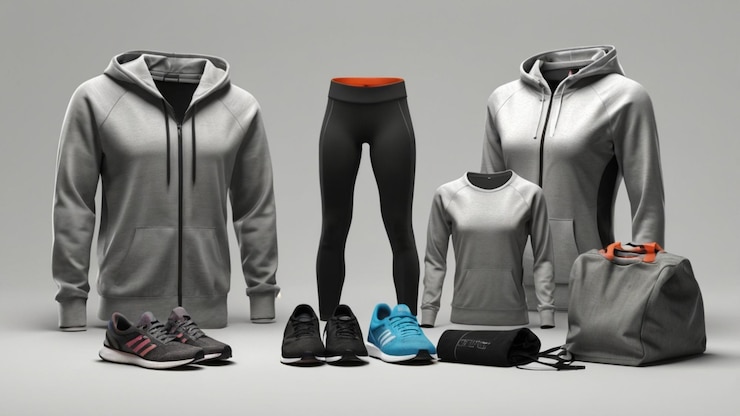 PSD vêtements de sport à fond transparent