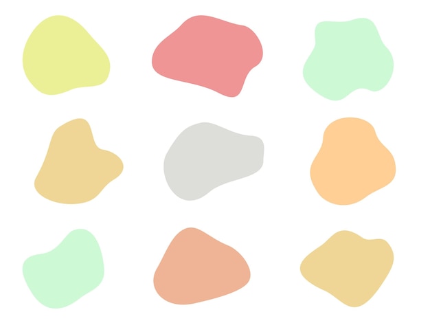 vetor colorido abstrato formas fluidas desenhadas à mão formas orgânicas