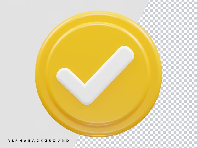 Vetor de ilustração de renderização 3d de ícone verificado