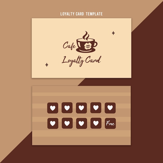 Vetor de modelo de design de cartão de fidelidade café stock