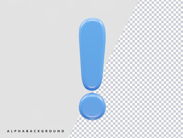 PSD vetor de renderização 3d de ícone exclamado