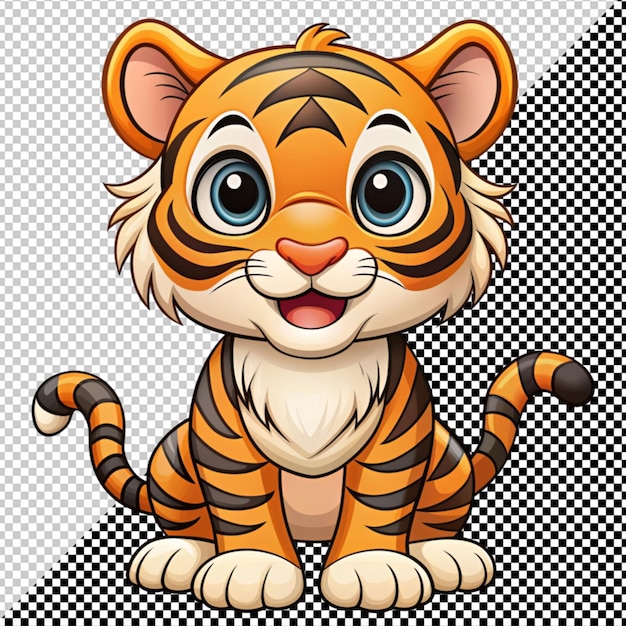 PSD vetor de tigre em fundo transparente